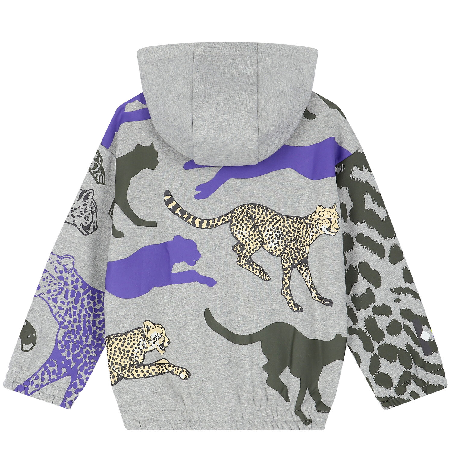 Boys Grey Logo Hooded Zip-Up Top, 1, hi-res