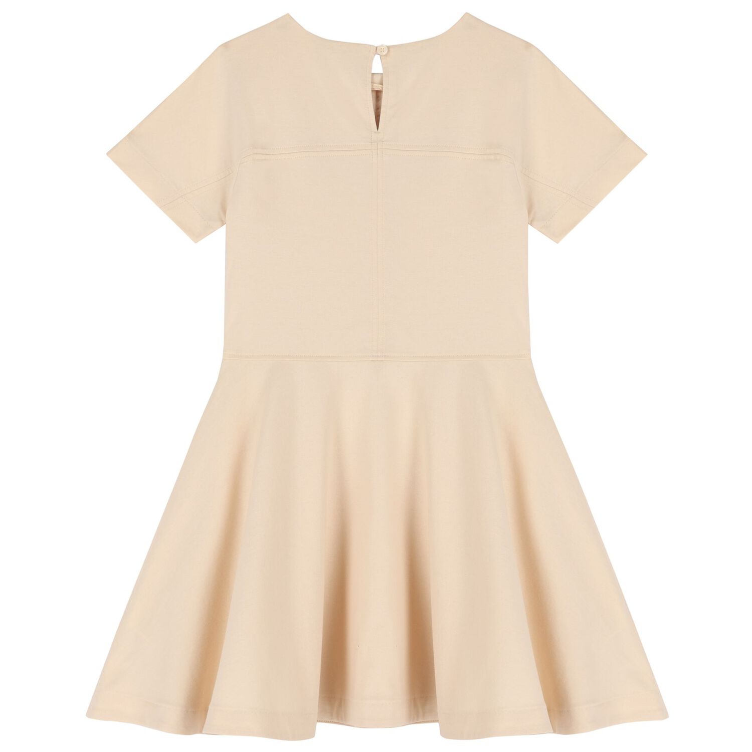 Girls Beige Logo Dress, 1, hi-res