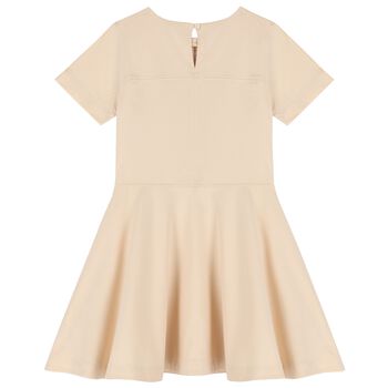 Girls Beige Logo Dress