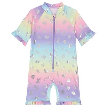Younger Girls Purple Sun Suit