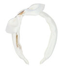 Girls White Glitter Headband, 3, hi-res