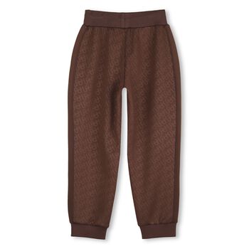 Boys Brown Logo Joggers