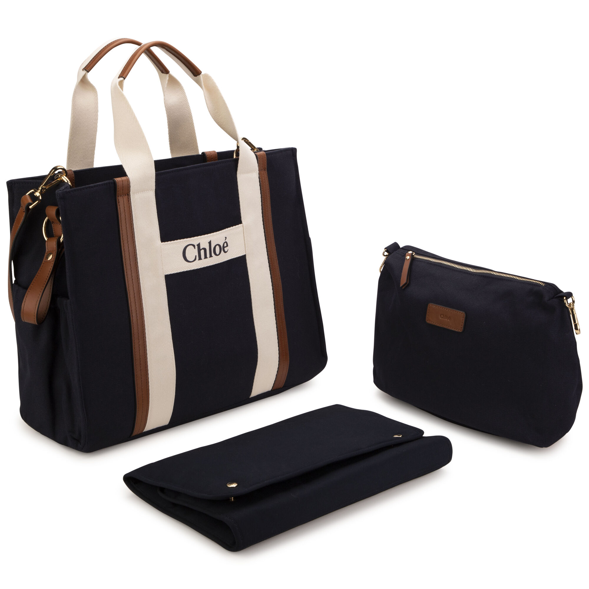 CHLOE Baby Girls Navy Logo Changing Bag Junior Couture UK