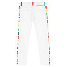 Girls White Logo Jeans, 1, hi-res