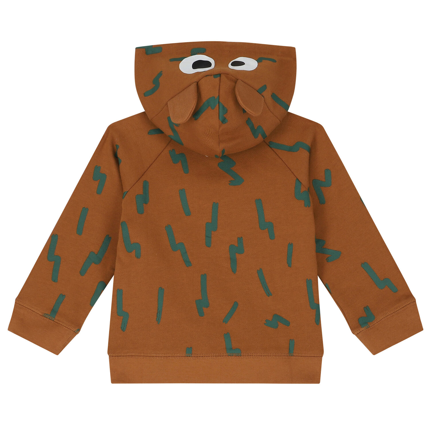 Younger Boys Brown Bear Hooded Zip Up Top, 1, hi-res image number null