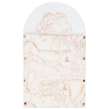 Baby Girls White & Pink Geo Map Baby Nest