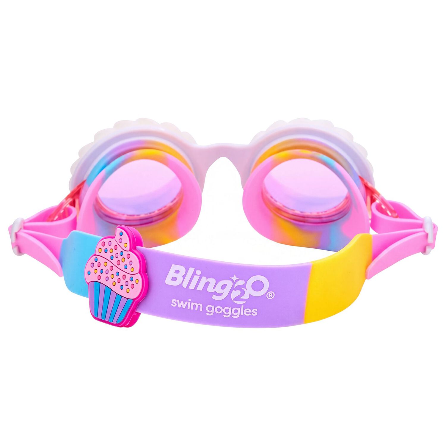Girls Pink Sprinkle Swimming Goggles, 1, hi-res