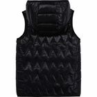 Boys Black Reversible Gilet, 1, hi-res
