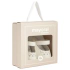 Baby Girls Ivory Leather Pre Walker Shoes, 1, hi-res