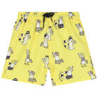 Younger Boys White & Yellow Shorts Set, 1, hi-res