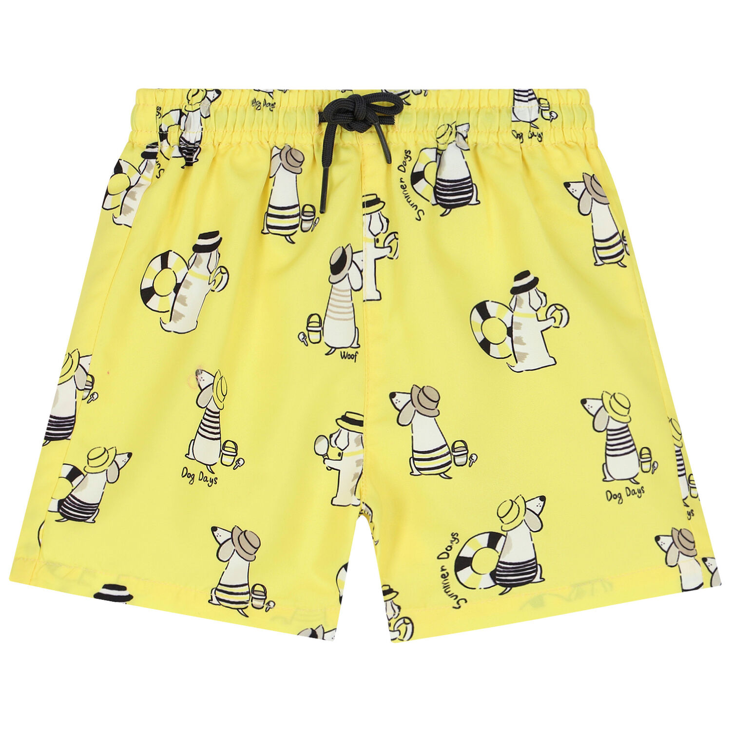 Younger Boys White & Yellow Shorts Set, 1, hi-res