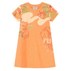 Girls Orange Logo Dress, 1, hi-res