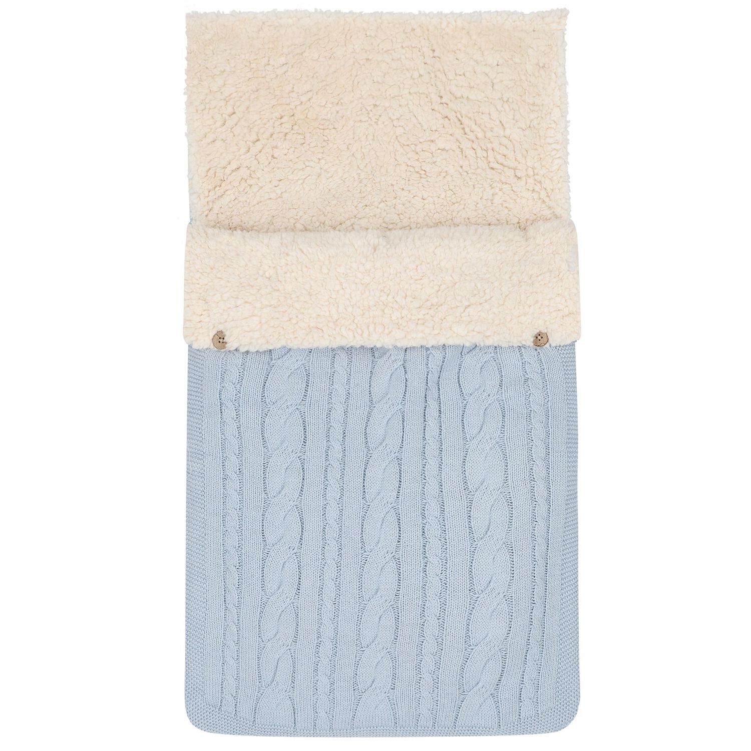 Baby Boys Blue & Ivory Cable Knit Nest, 3, hi-res