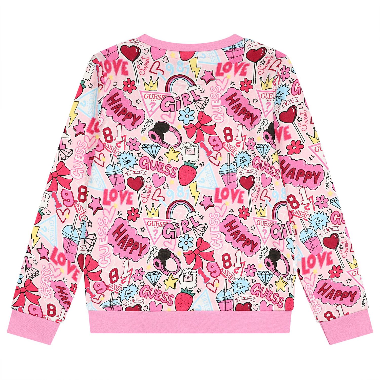 Girls Pink Logo Sweatshirt, 1, hi-res