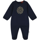 Navy Blue & Gold Logo Babygrow, 2, hi-res