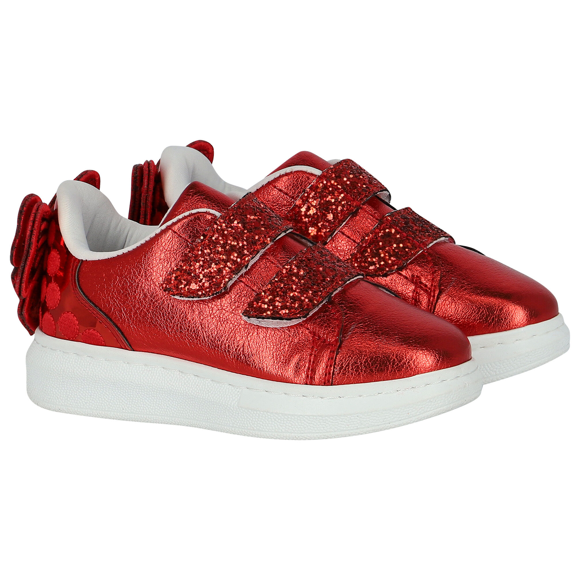 Caramelo Kids Girls Red Embellished Trainers Junior Couture UK