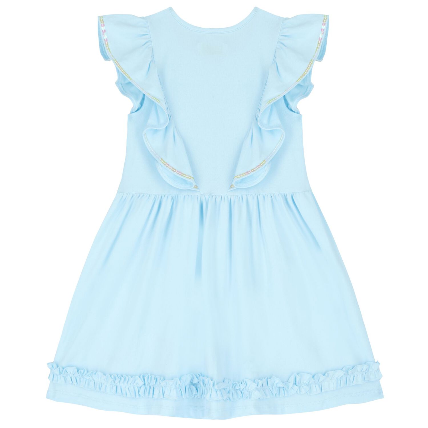 Girls Blue Ruffle Dress, 1, hi-res image number null