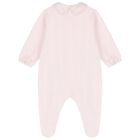 Baby Girls Pink Velour Sheep Babygrow, 2, hi-res