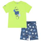 Boys Green & Blue Shorts Set, 2, hi-res