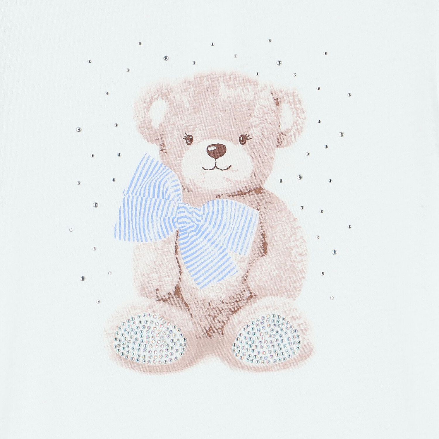 Girls White Teddy Bear T-Shirt, 1, hi-res image number null