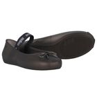 Girls Black Bow Jelly Shoes, 1, hi-res