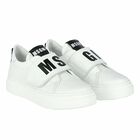 Boys White Logo Trainers, 1, hi-res
