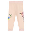 Younger Girls Pink Birds Trousers, 1, hi-res