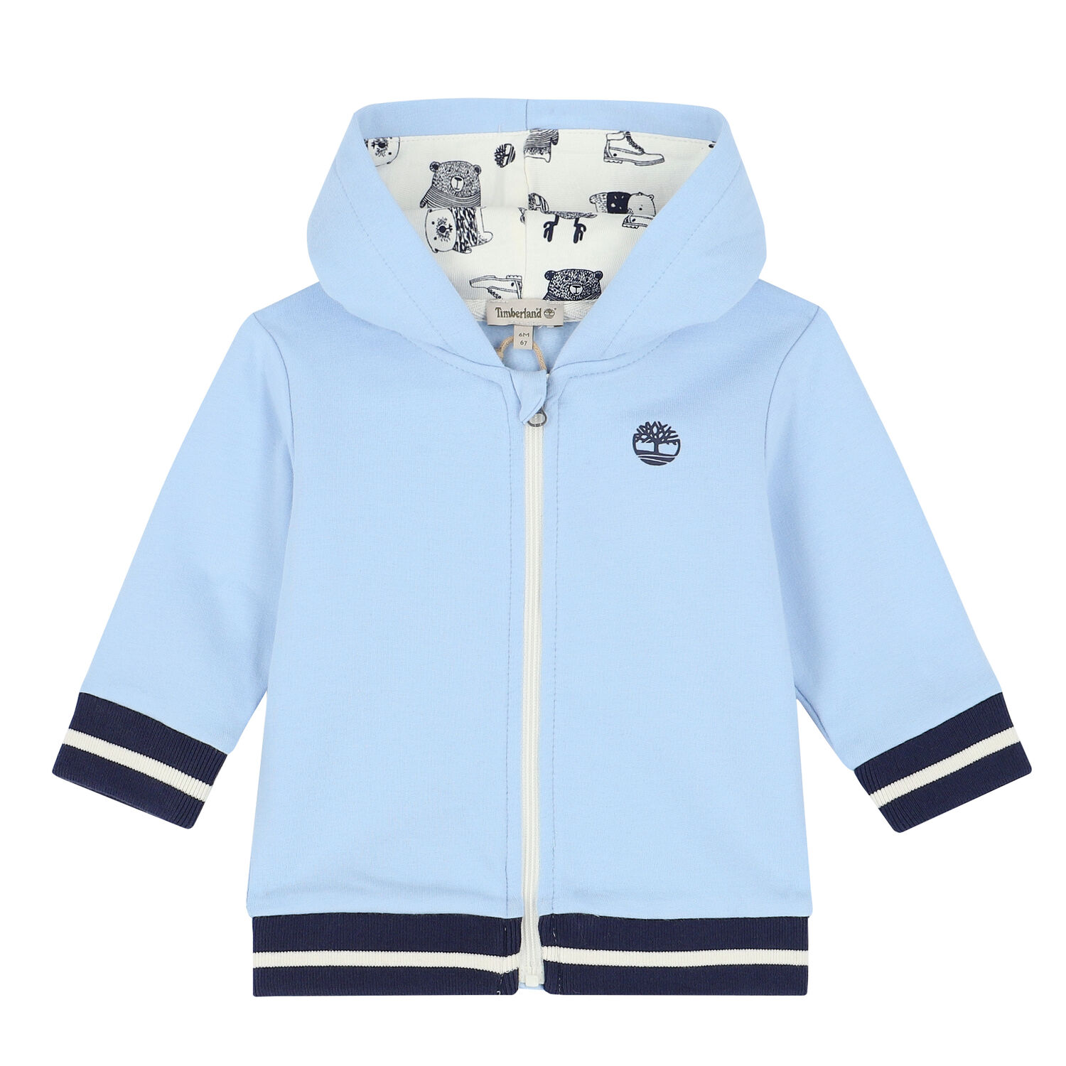 Baby Boys Blue Logo Zip Up Top, 1, hi-res