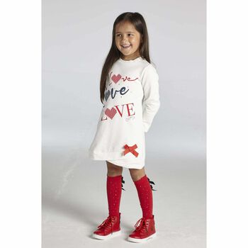 Girls White Jumper Dress