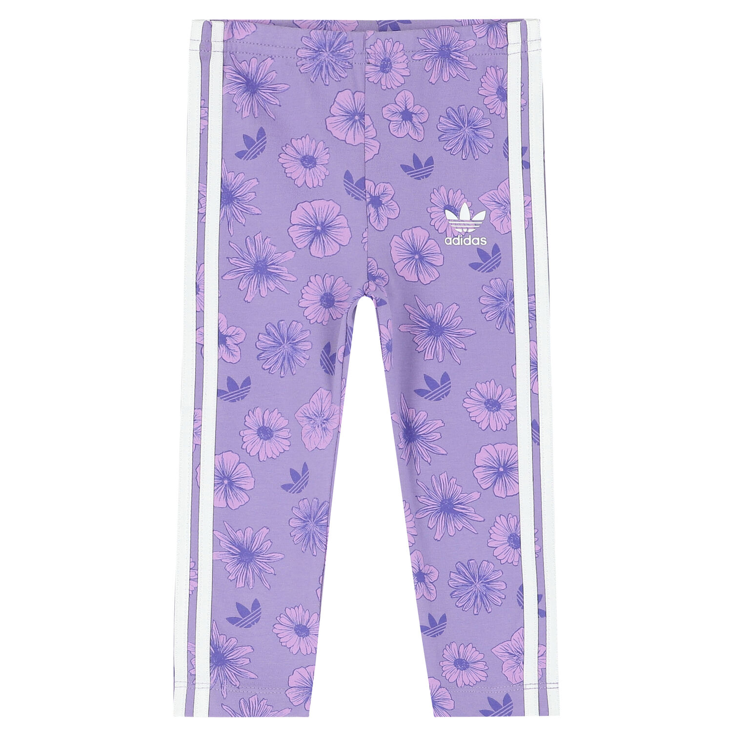 Baby Girls Purple Floral Logo Leggings Set, 1, hi-res