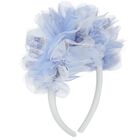 Girls Blue Ruffled Headband, 1, hi-res