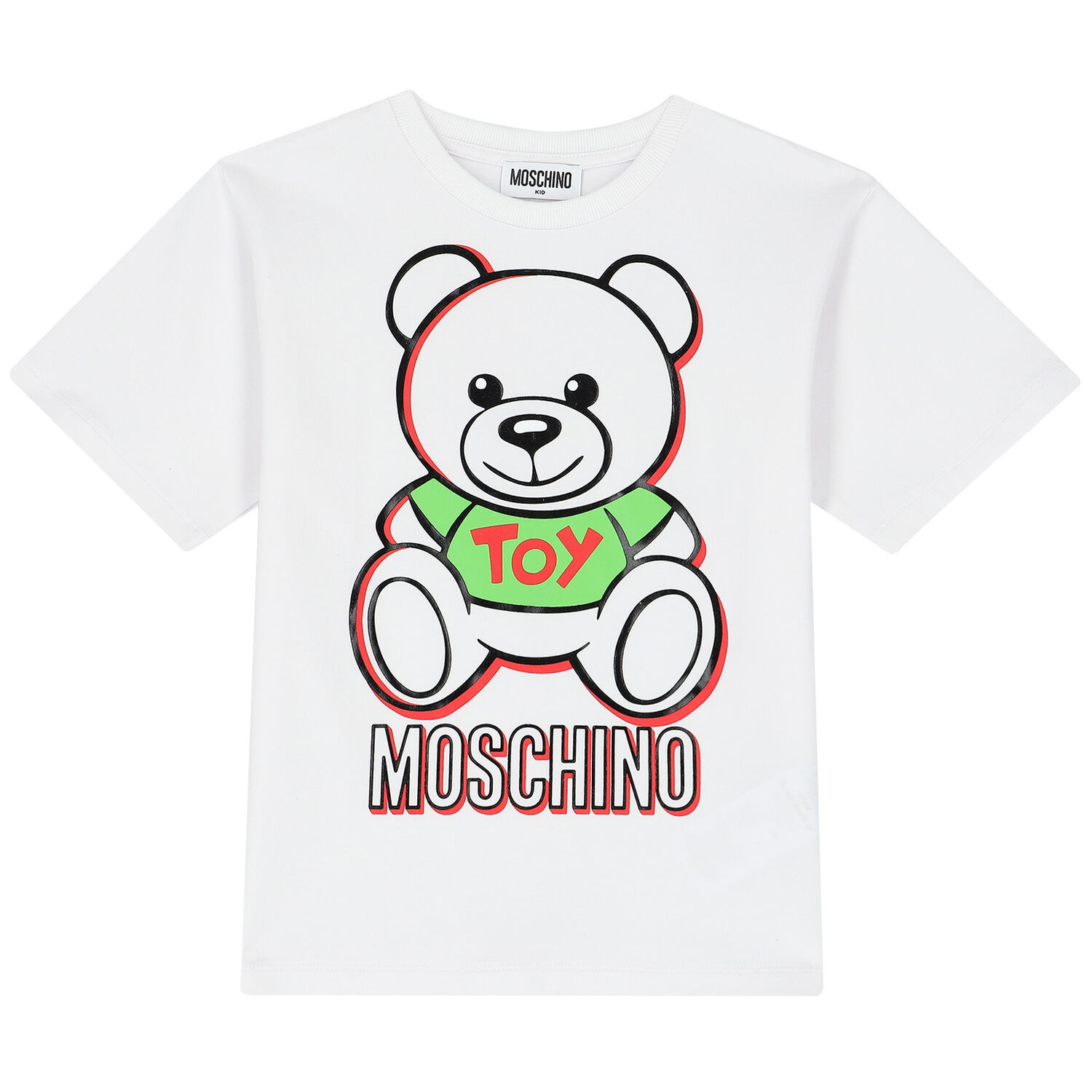 White Teddy Logo T-Shirt, 1, hi-res