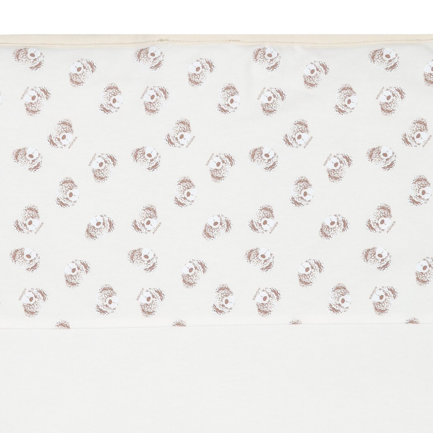 White & Beige Teddy Bear Logo Baby Blanket , 1, hi-res