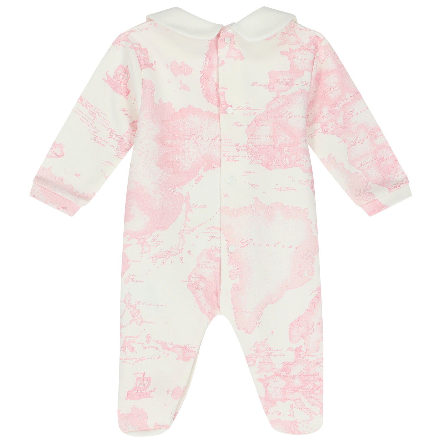 Ivory & Blue Geo Map Babygrow Set, 3, hi-res