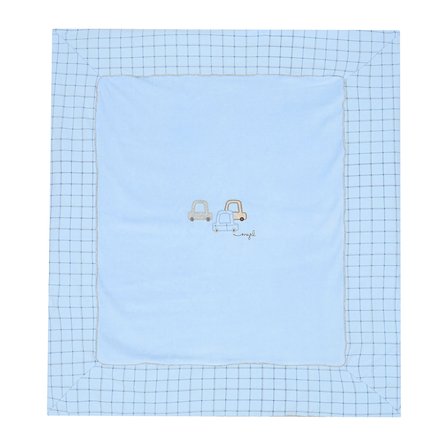 Baby Boys Blue & Grey Cars Blanket, 1, hi-res