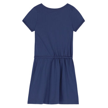Girls Navy Logo Dress