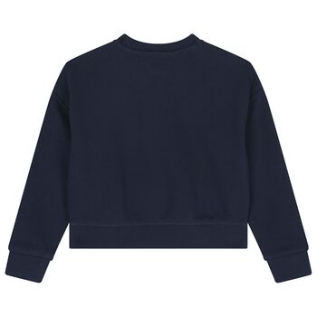 Girls Navy Blue Logo Sweatshirt