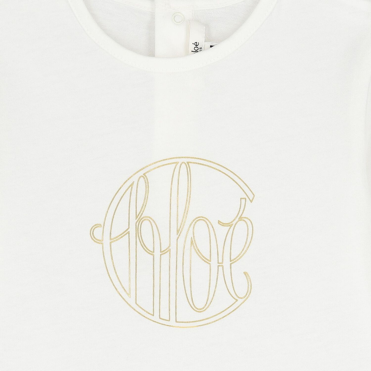 Younger Girls Ivory Logo Long Sleeve Top, 1, hi-res