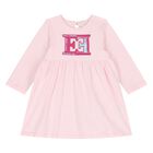 Younger Girls Pink Logo Dress, 1, hi-res