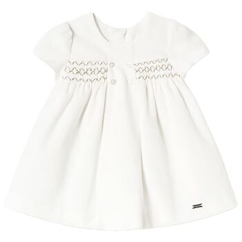 Baby Girls White Smocked Dress