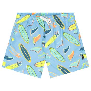Boys Blue Surfing Board Swim Shorts