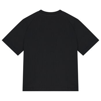 Boys Black Trefoil Logo T-Shirt