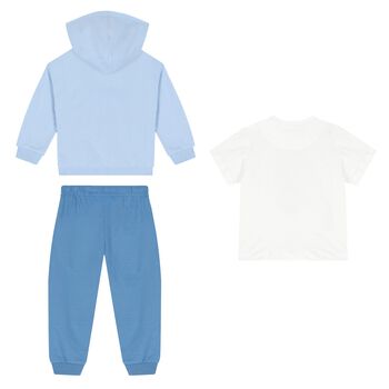 Younger Boys Blue & White Puppy Tracksuit Set