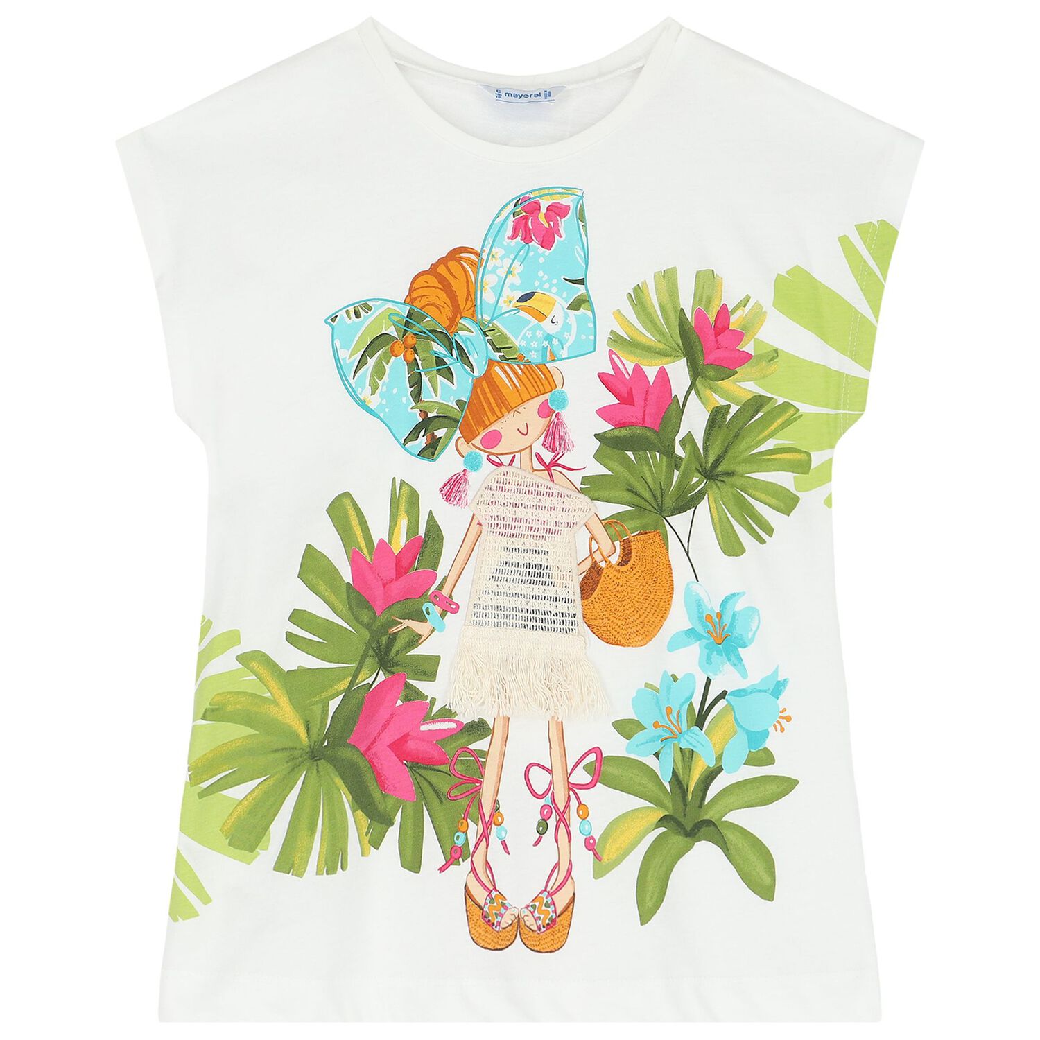 Girls White, Pink & Aqua Leggings Set, 2, hi-res image number null