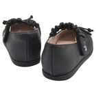 Younger Girls Black Bow Glittery Shoes, 1, hi-res