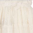 Younger Girls Ivory Bow Tulle Skirt, 2, hi-res