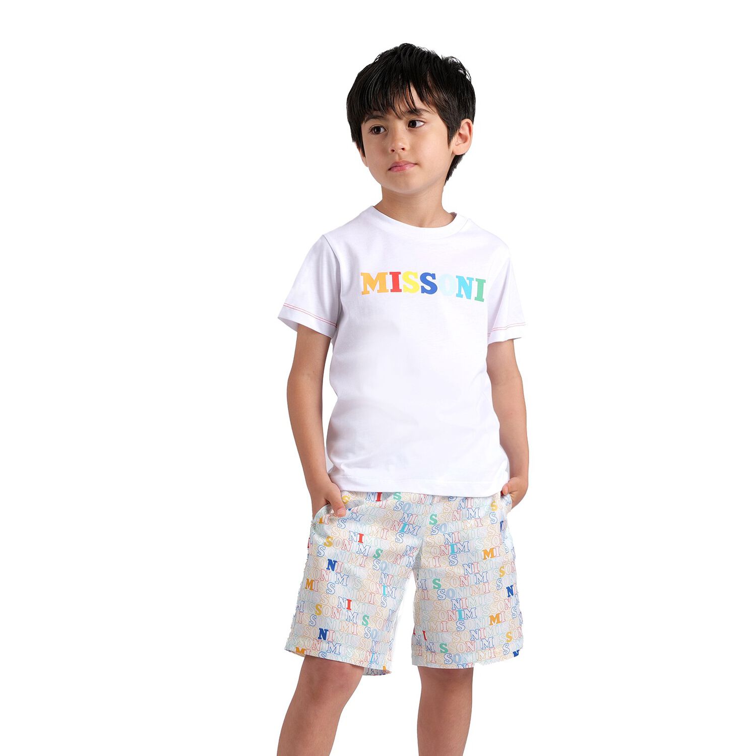 Boys White Logo T-Shirt, 1, hi-res image number null