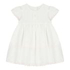 Baby Girls White Embroidered Dress, 1, hi-res