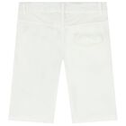 Boys White Logo Shorts, 1, hi-res