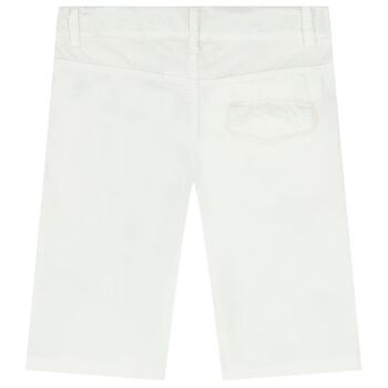 Boys White Logo Shorts